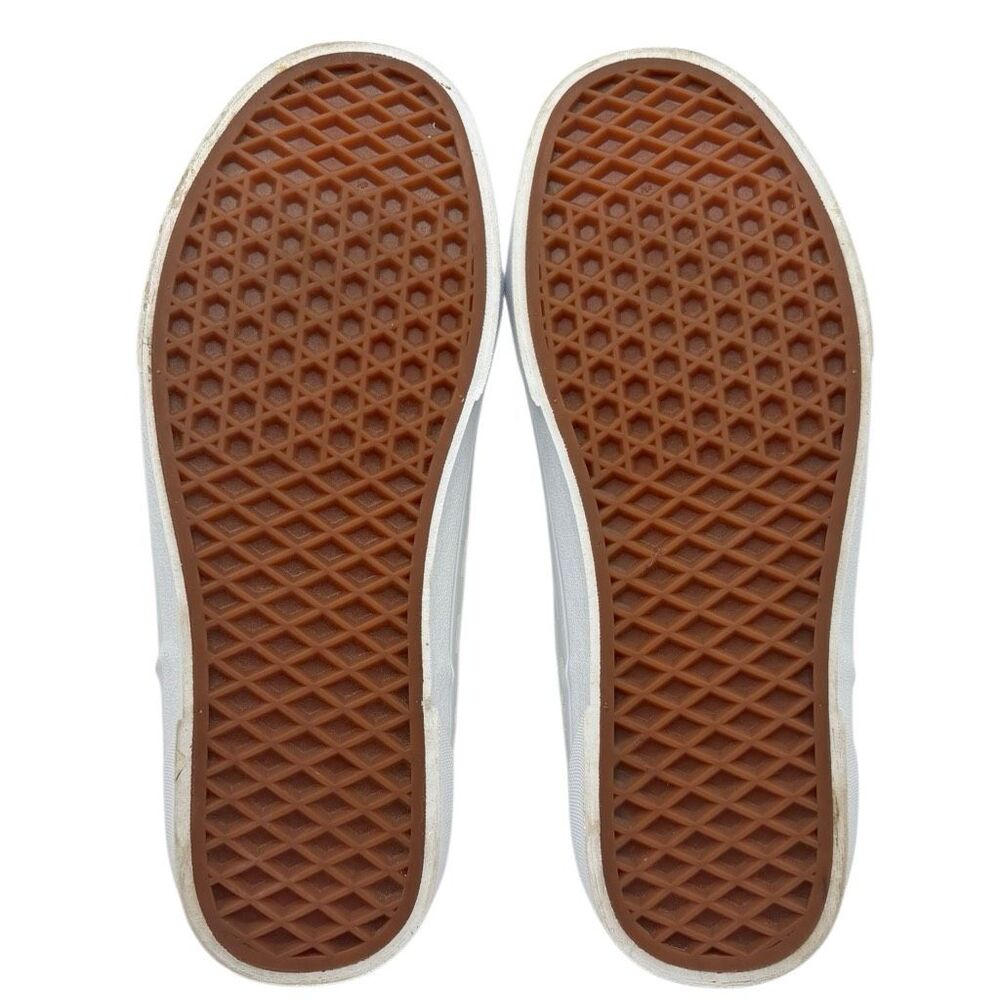 Vans Ward Low Top Sneakers White Checkerboard Red Logo Lace Up Skate Shoes W-9.5 - Picture 8 of 8